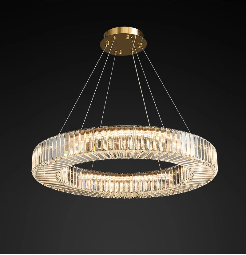 Lampadario LED in cristallo rotondo da 60 cm – dettaglio 3