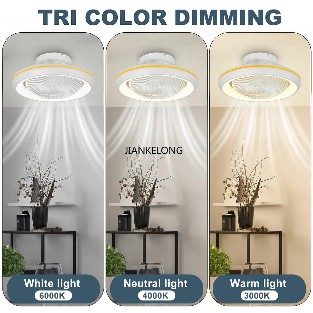 Ventilatore da soffitto rotante 360°, 49 cm, luce 3 colori – dettaglio 2