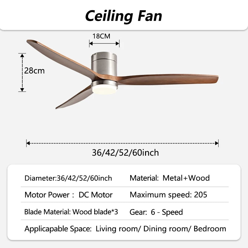 Ventilatore da Soffitto a Basso Profilo 42/52/60 Pollici con Luce LED 3 Colori Dimmerabile 20W Telecomando – foto 9