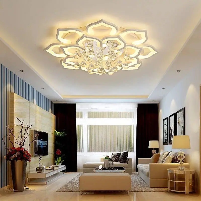 Lampadari moderni a soffitto in cristallo per soggiorno Lampada da camera da letto Cucina Lustre – foto 4