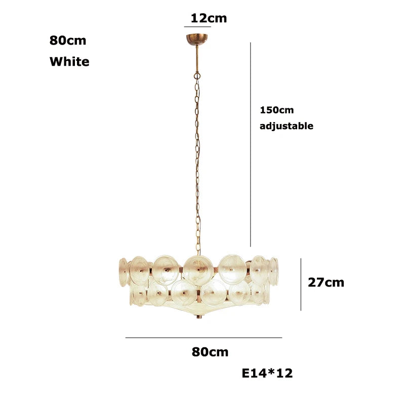 Lampadario in vetro artistico E14, 60 cm, 3 colori – dettaglio 11