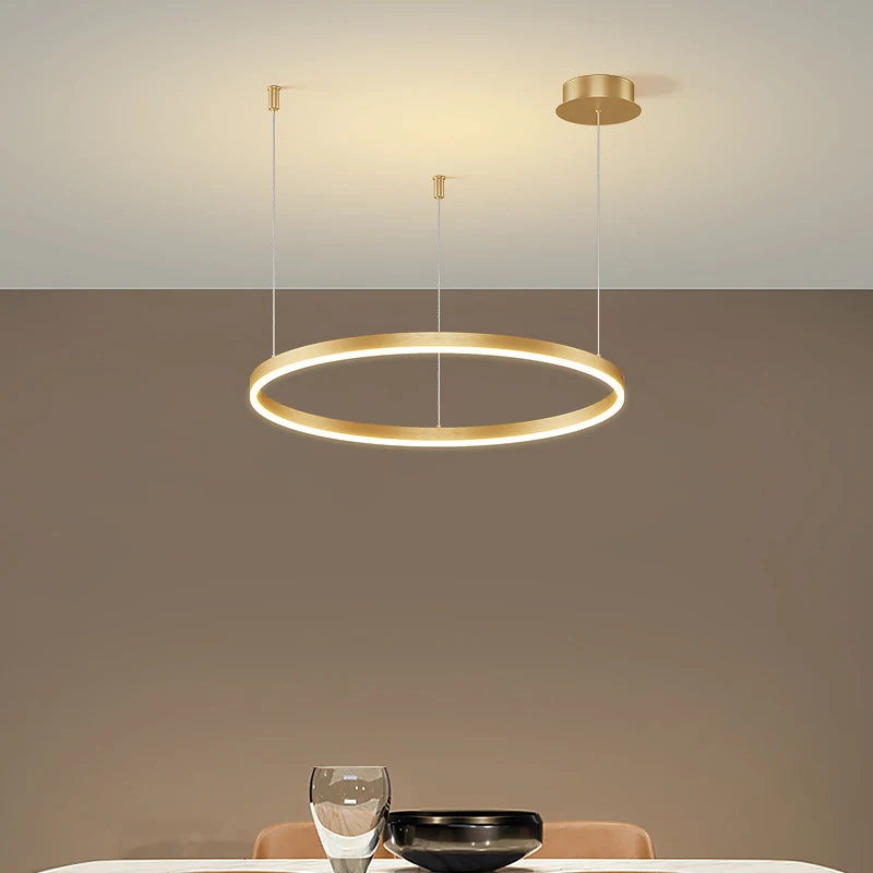 Lampadario LED ad anelli circolari, da 1 a 5 anelli, 40-80 cm – dettaglio 4