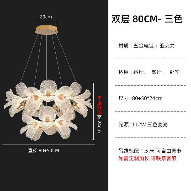 Lampada a sospensione LED a fiore, 50 o 60 cm – dettaglio 9