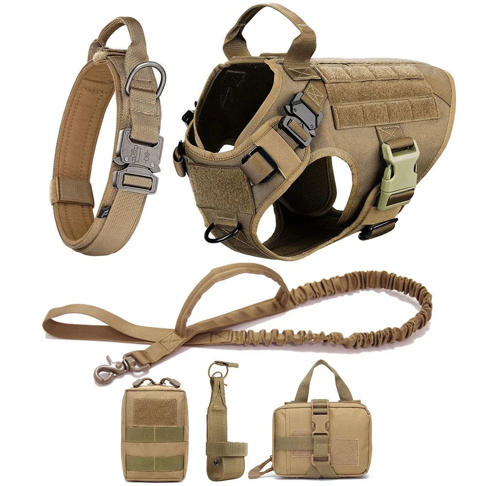 Set pettorina tattica e guinzaglio per cani, taglie S-XL – dettaglio 13