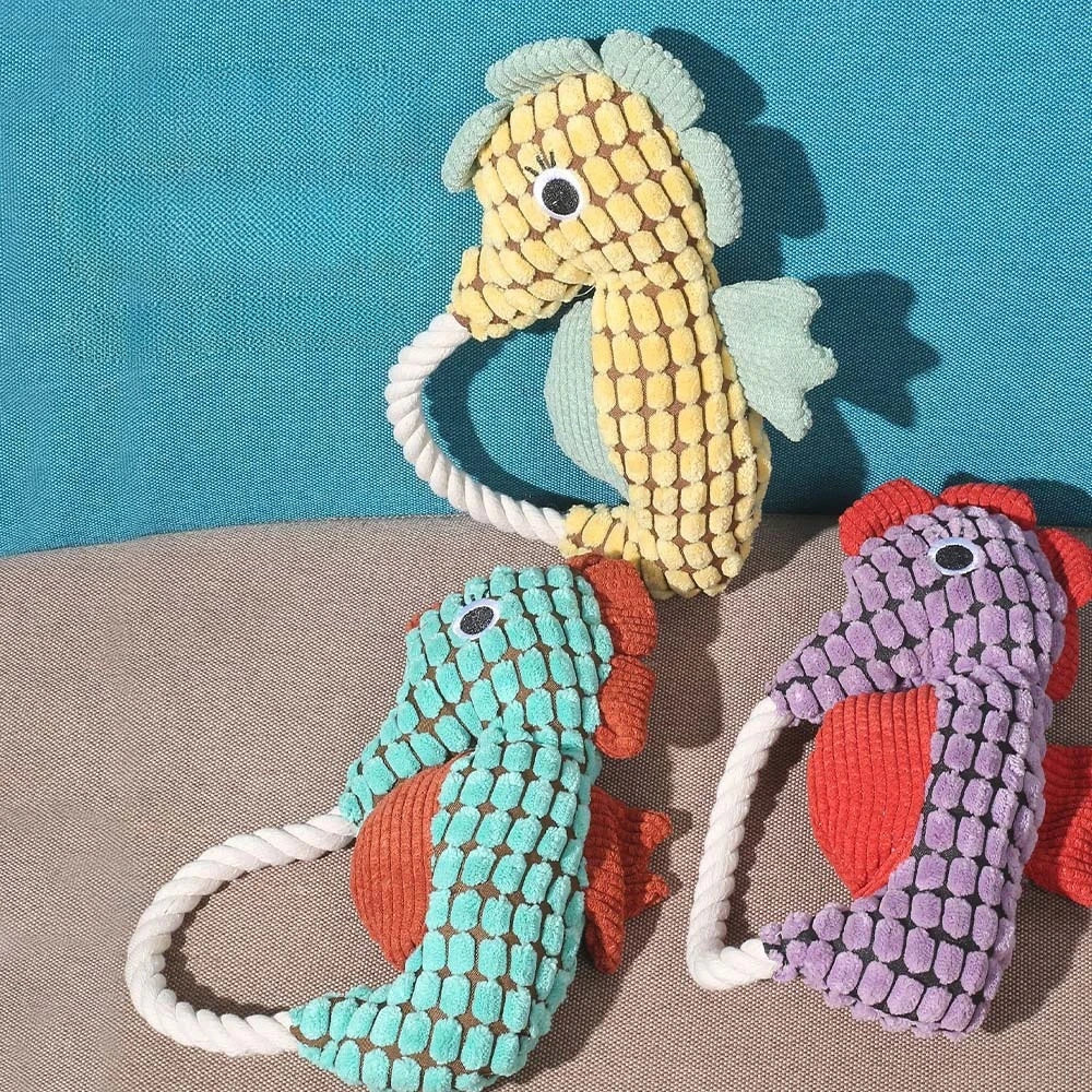 Gioco per Cani in Peluche a Forma di Cavalluccio Marino