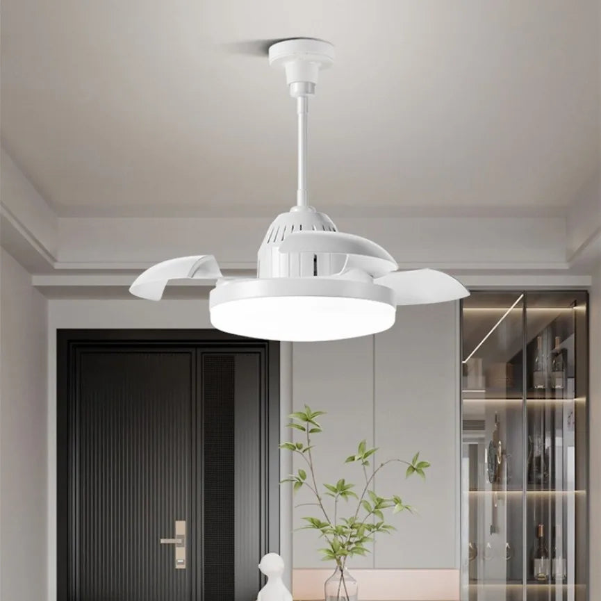 Nuovo ventilatore da soffitto E27 con luce lama telescopica invisibile telecomando silenzioso oscuramento – foto 2