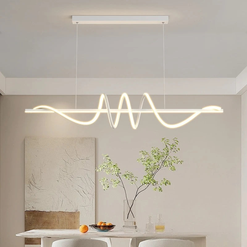 Lampada a sospensione lineare 100 o 120 cm per tavolo da pranzo – dettaglio 1