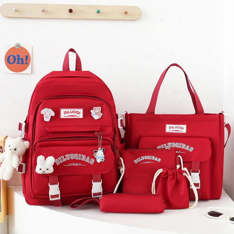 Zaino in nylon 41x31x13 cm con astuccio e borsa a tracolla