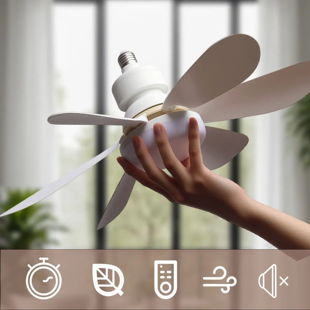 Lampada Ventilatore da Soffitto LED E27 con Telecomando 30W 40W, Funzione Dimmerabile, Adatta per Soggiorno – foto 2