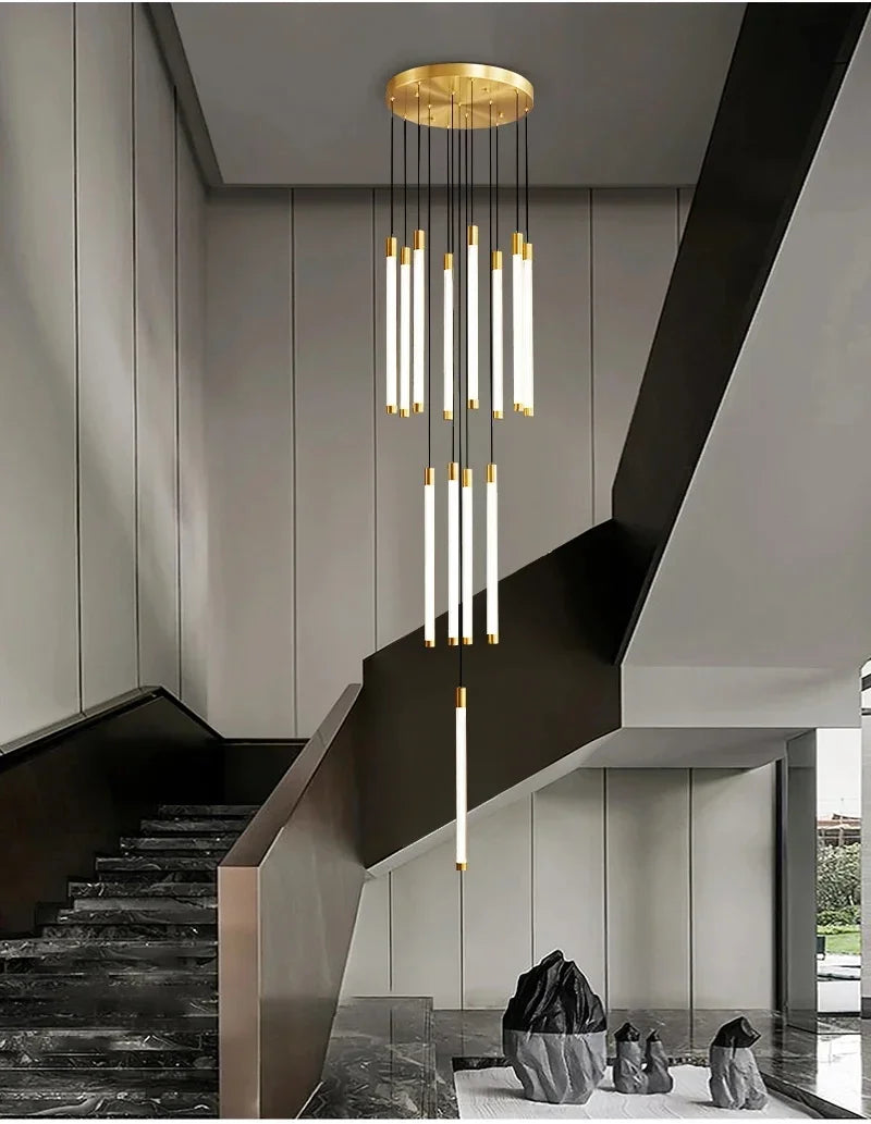 Lampadario LED per scale, 3, 5 o 8 luci, 3 finiture – dettaglio 5