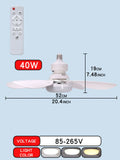Lampada Ventilatore da Soffitto LED E27 con Telecomando 30W 40W, Funzione Dimmerabile, Adatta per Soggiorno – foto 7