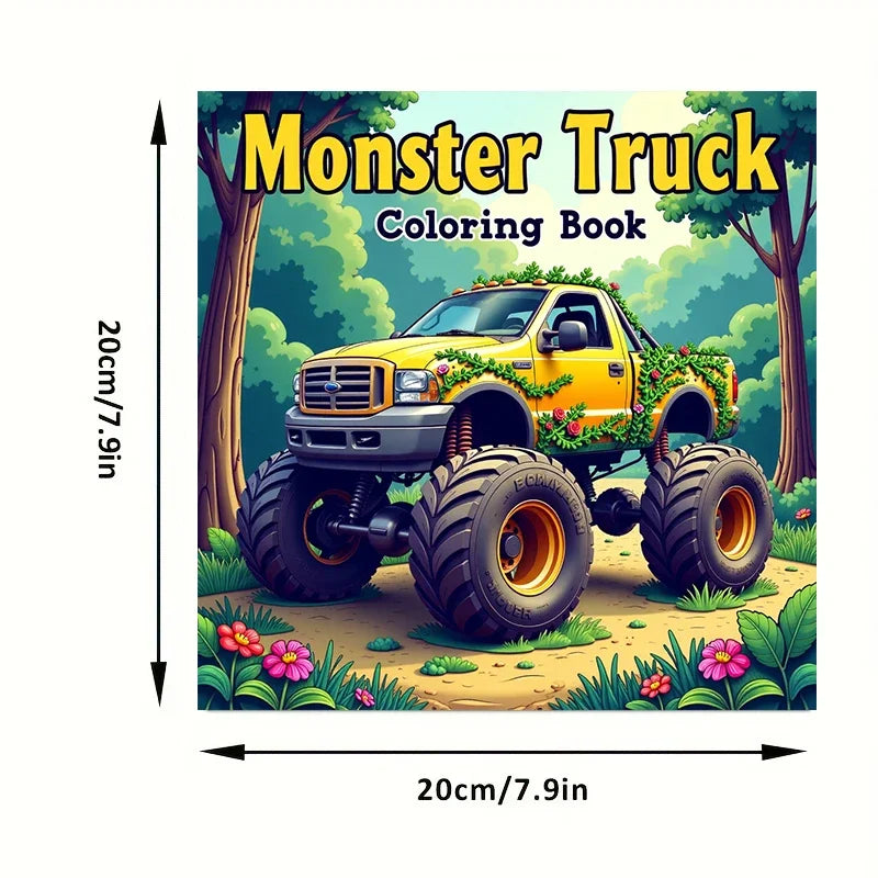 Libro da colorare antistress con camion giganti, 28 pagine – foto 3