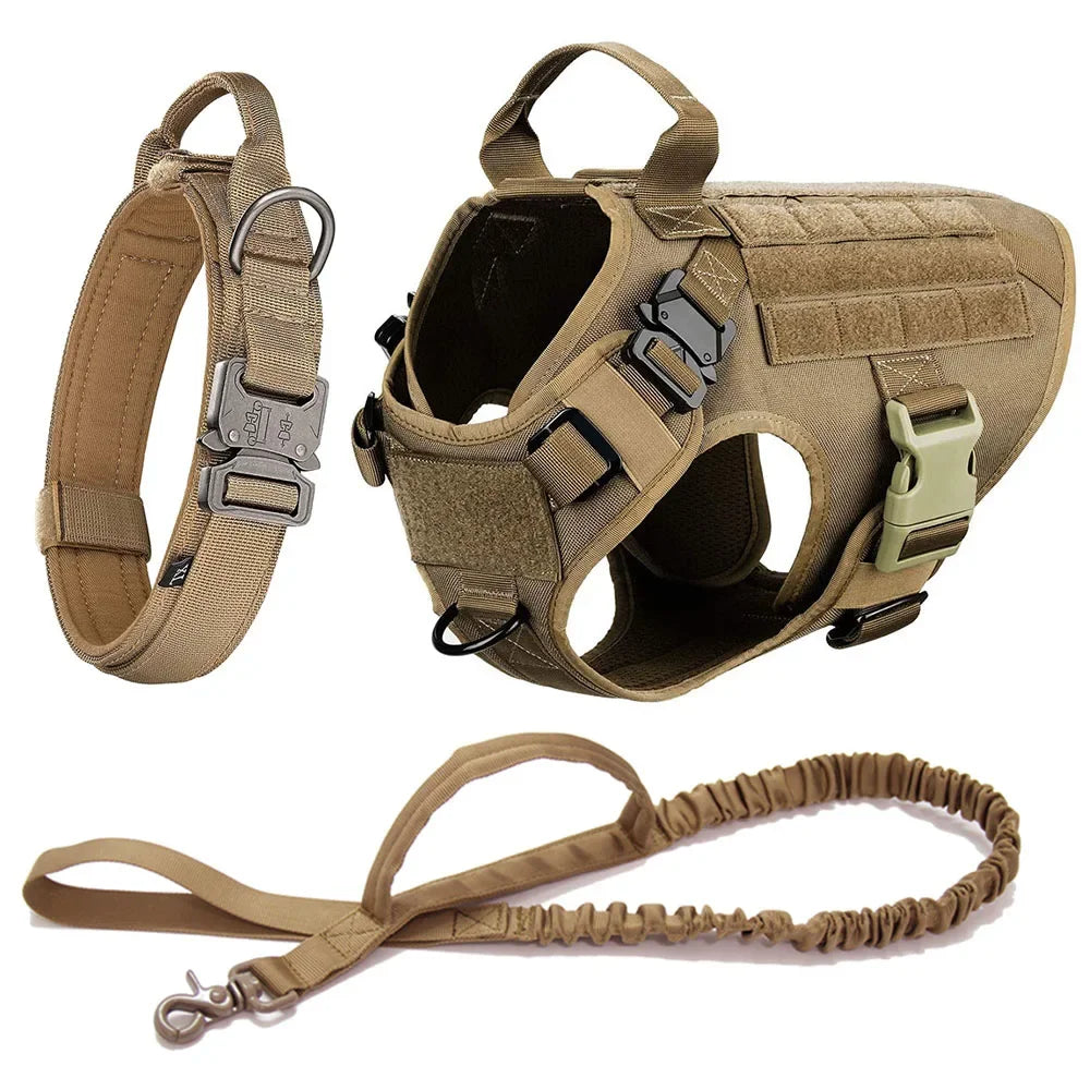 Set pettorina tattica e guinzaglio per cani, taglie S-XL – dettaglio 20