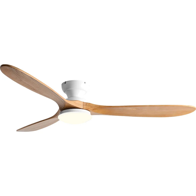 Ventilatore da Soffitto a Basso Profilo 36/42/52 Pollici con Luce LED e Telecomando, Pale in Legno Massello – foto 7