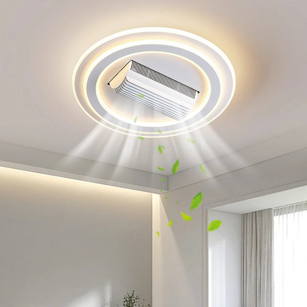 Ventilatore da Soffitto Invisibile Senza Pale con Luce LED, Telecomando Intelligente per Camera da Letto e – foto 5