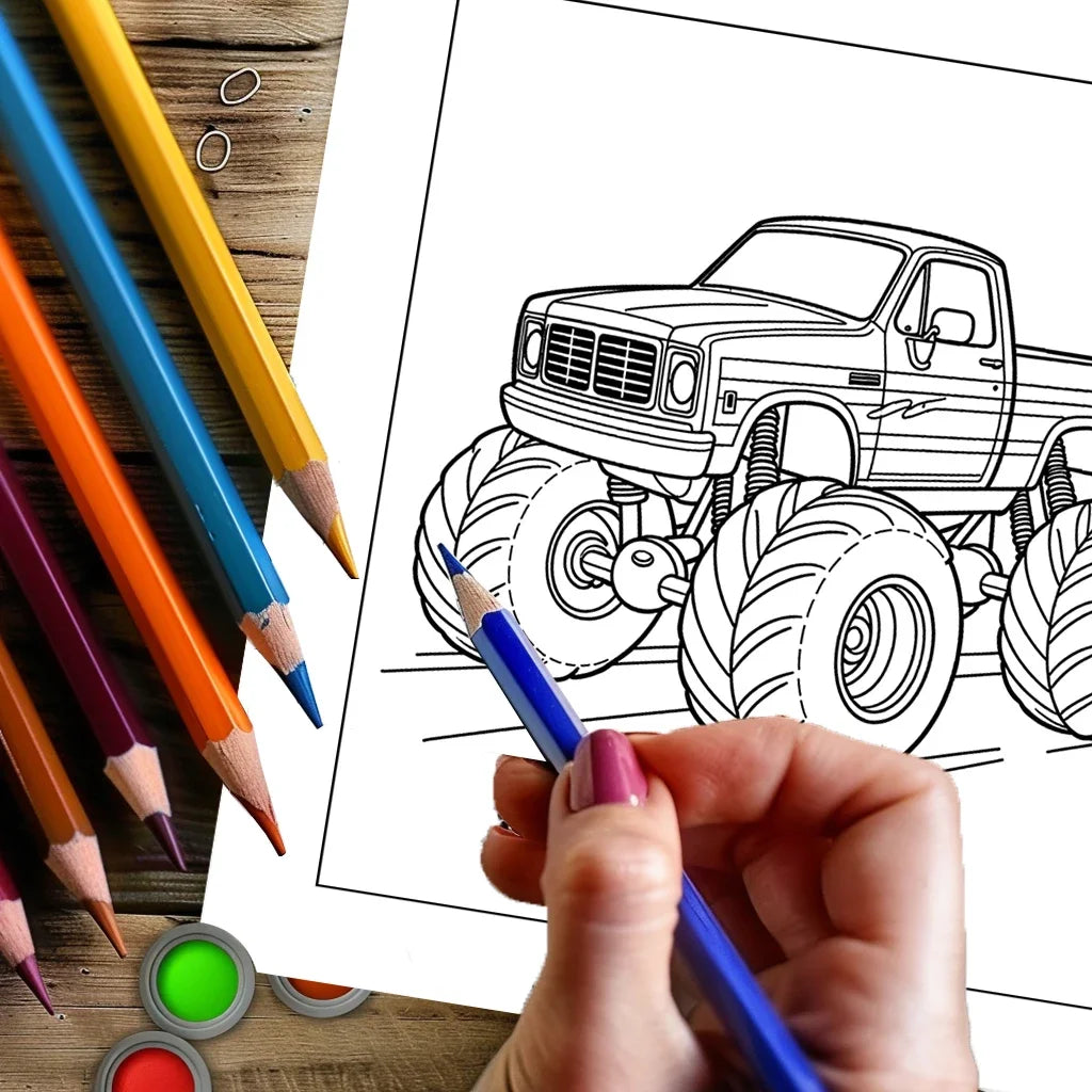Libro da colorare antistress con camion giganti, 28 pagine – foto 7