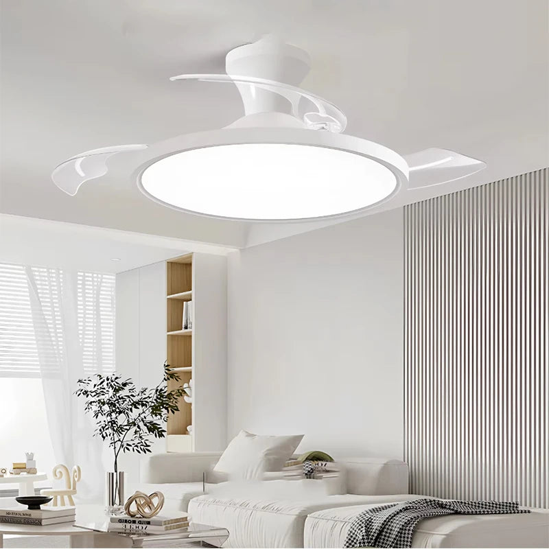 Ventilatore da soffitto LED con 4 pale pieghevoli e motore DC