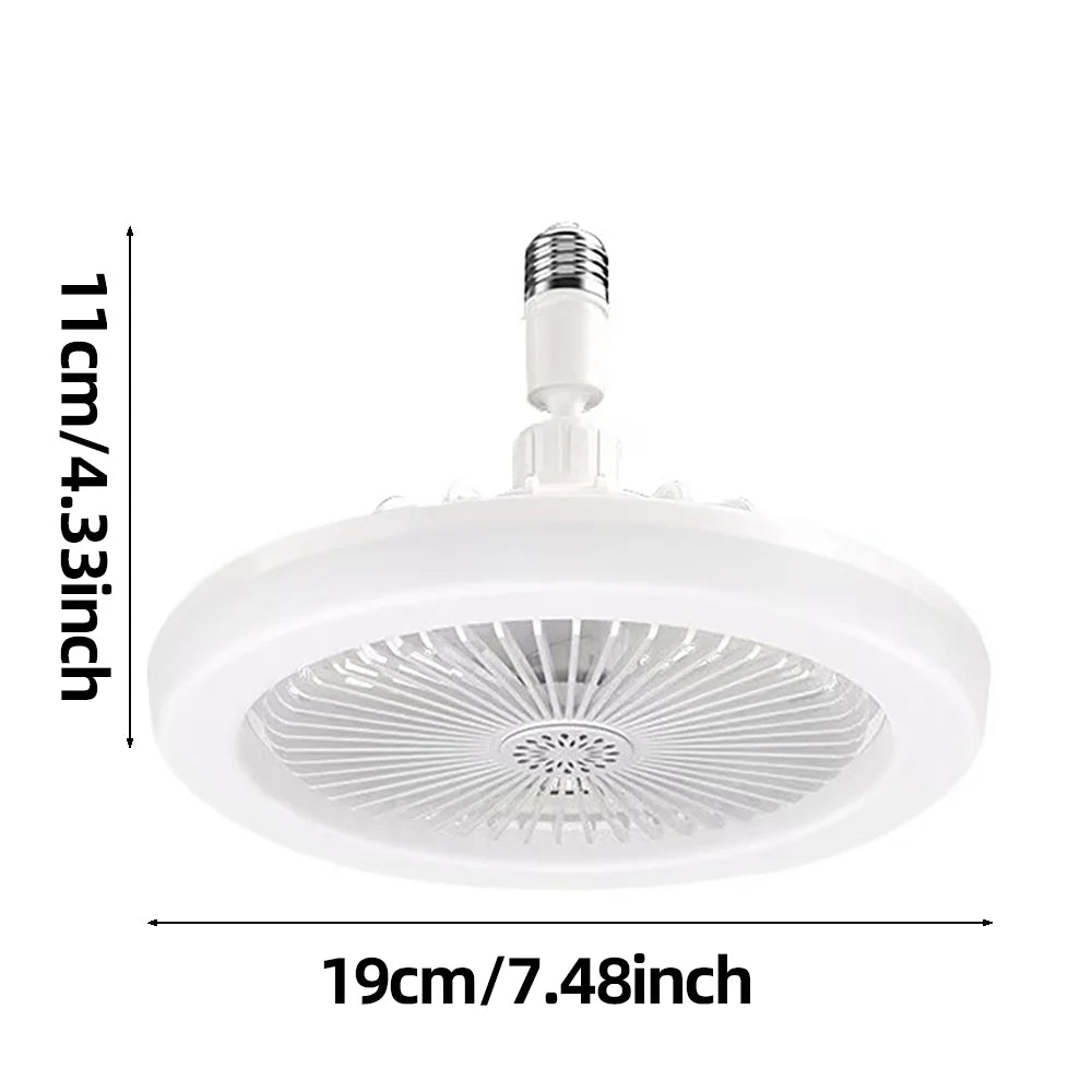 Ventilatore da soffitto girevole 3 in1 con telecomando lampada di illuminazione E27 Base di illuminazione – foto 6