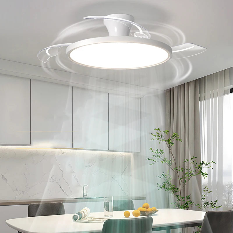 Ventilatore da soffitto LED con 4 pale pieghevoli e motore DC – dettaglio 1