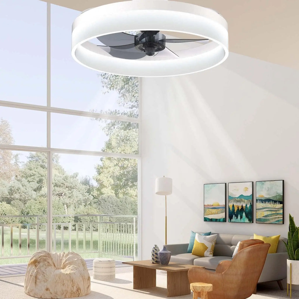 Ventilatore da soffitto con luce moderna dimmerabile telecomando ventilatori da soffitto soggiorno AC – foto 12