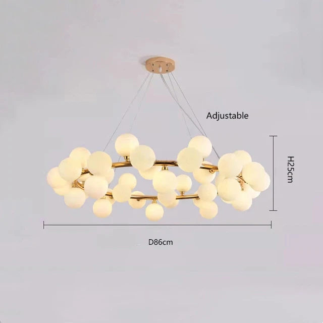 Lampadario nordico con sfere in vetro, da 8 a 25 luci – dettaglio 8
