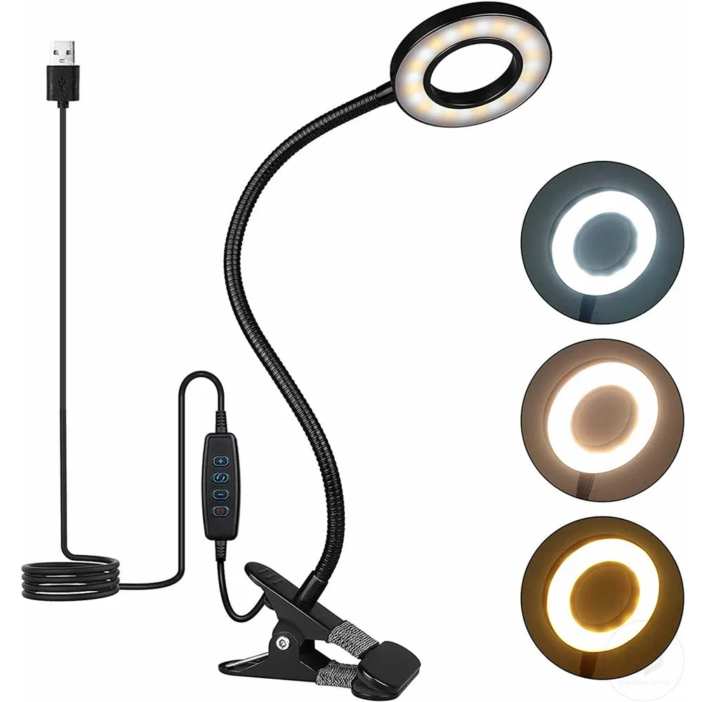Lampada da lettura con clip, 48 LED e tre tonalità di luce – foto 9