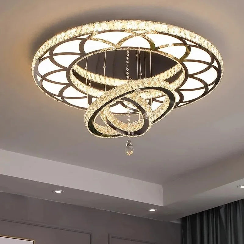 Lampadario a LED da Soffitto, Stile Nordico Minimalista di Lusso, Lampada a Sospensione in Cristallo per – foto 4