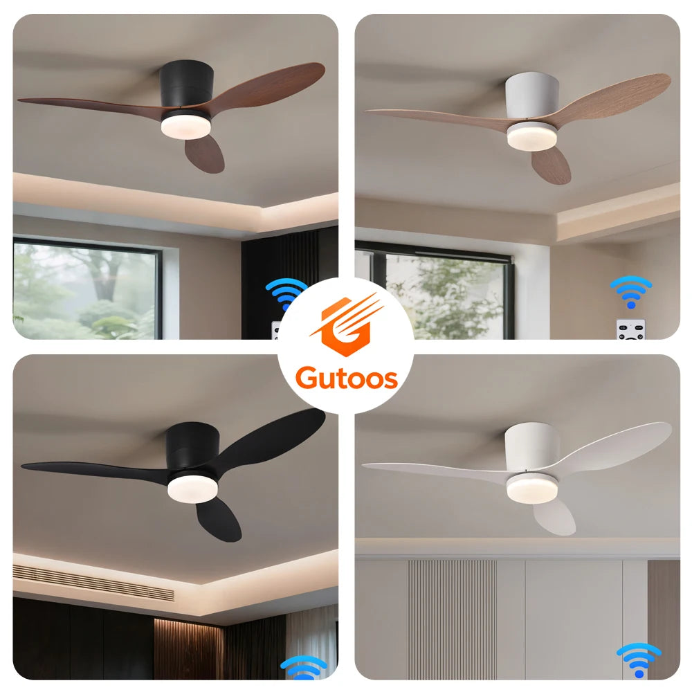 Ventilatore da soffitto 3 pale con luce 3 colori e timer