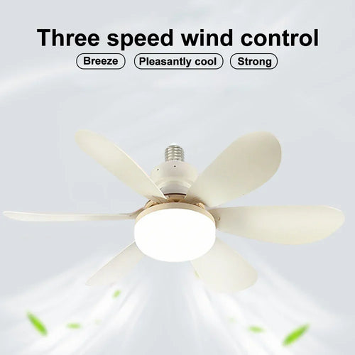 E26 E27 Base per uso domestico Ventilatore da soffitto a LED Luce per ventilatore intelligente remoto senza – foto 2