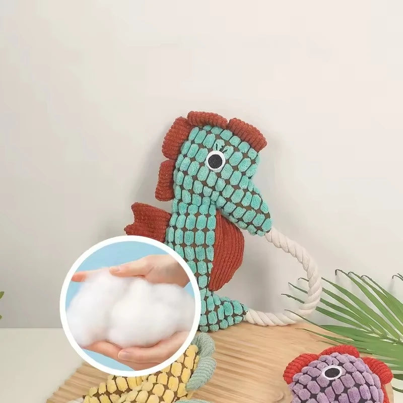 Gioco per Cani in Peluche a Forma di Cavalluccio Marino