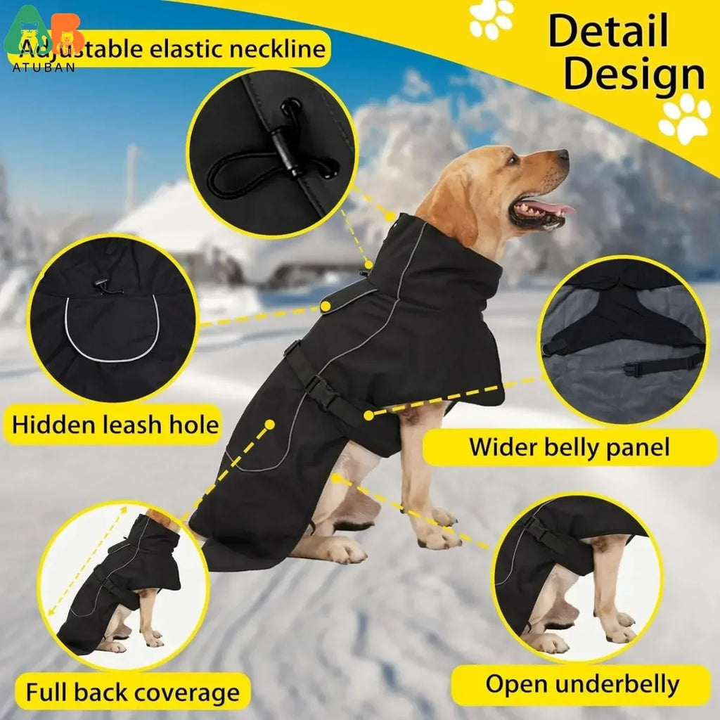 Giacca impermeabile per cani con fodera in pile, XS-XXL – dettaglio 3