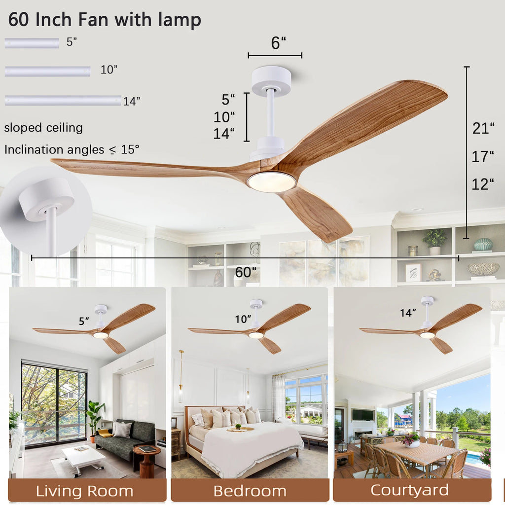 Ventilatore da soffitto moderno con telecomando a LED con luce Decorazione per ventilatori da soffitto con – foto 6