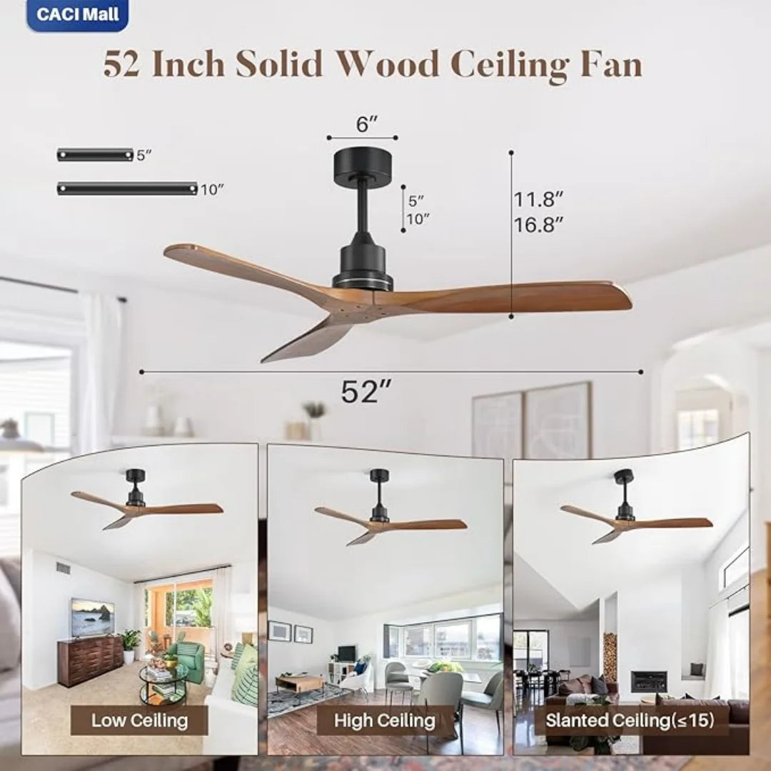 Ventilatore da soffitto 132 cm senza luce, motore DC – dettaglio 5