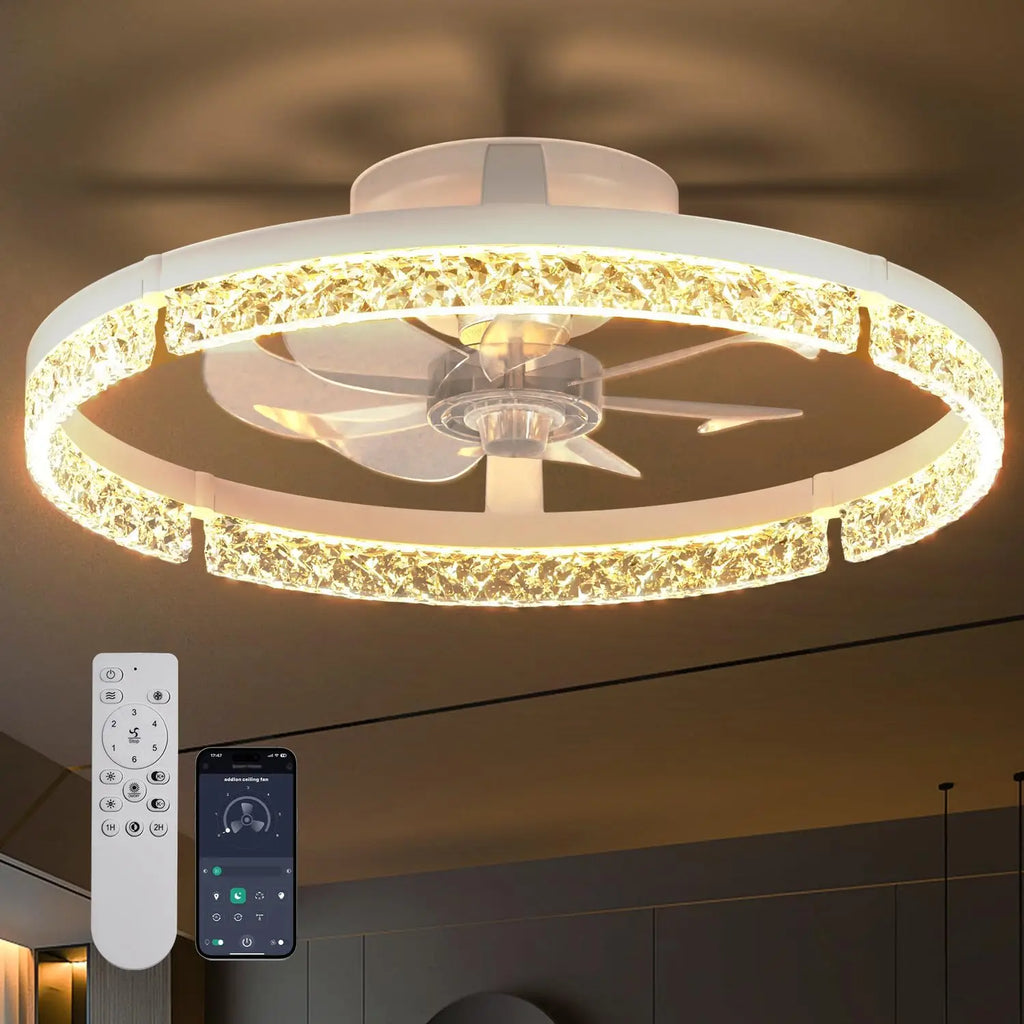 Ventilatore da soffitto basso profilo 20 pollici con luce LED