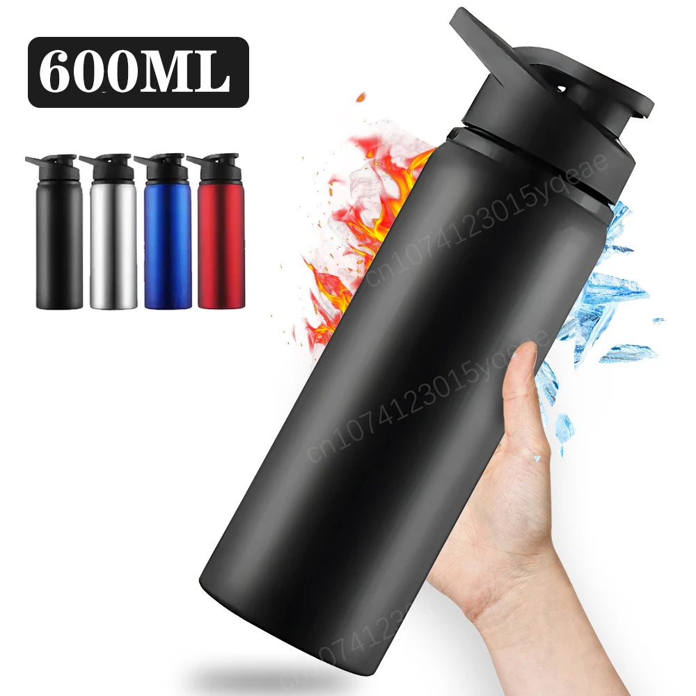 Borraccia sportiva in metallo da 600 ml a tenuta stagna
