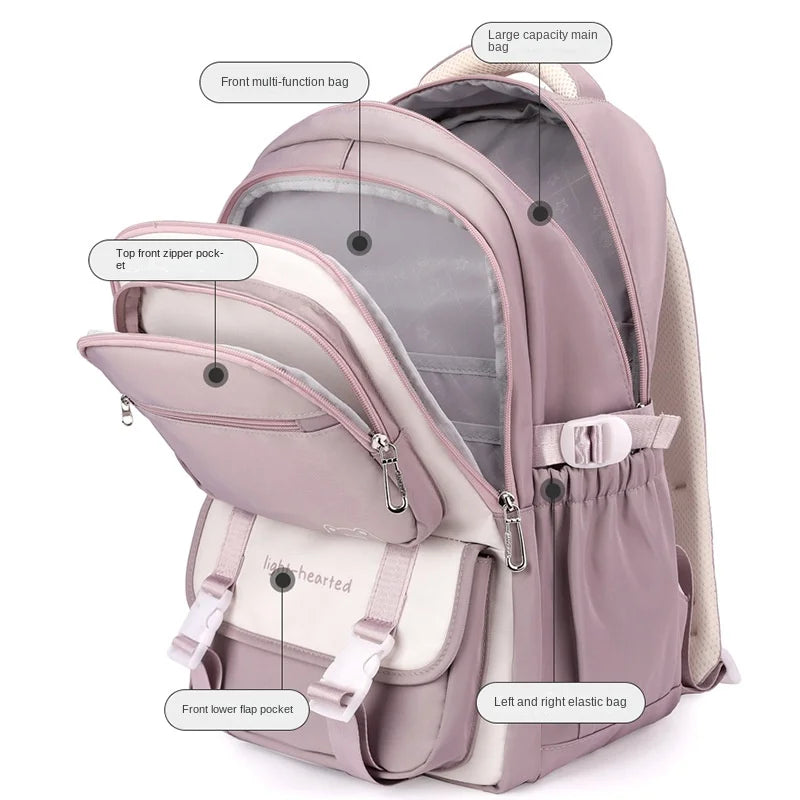 Zaino scolastico per ragazze con astuccio tondo, 15 pollici – foto 4