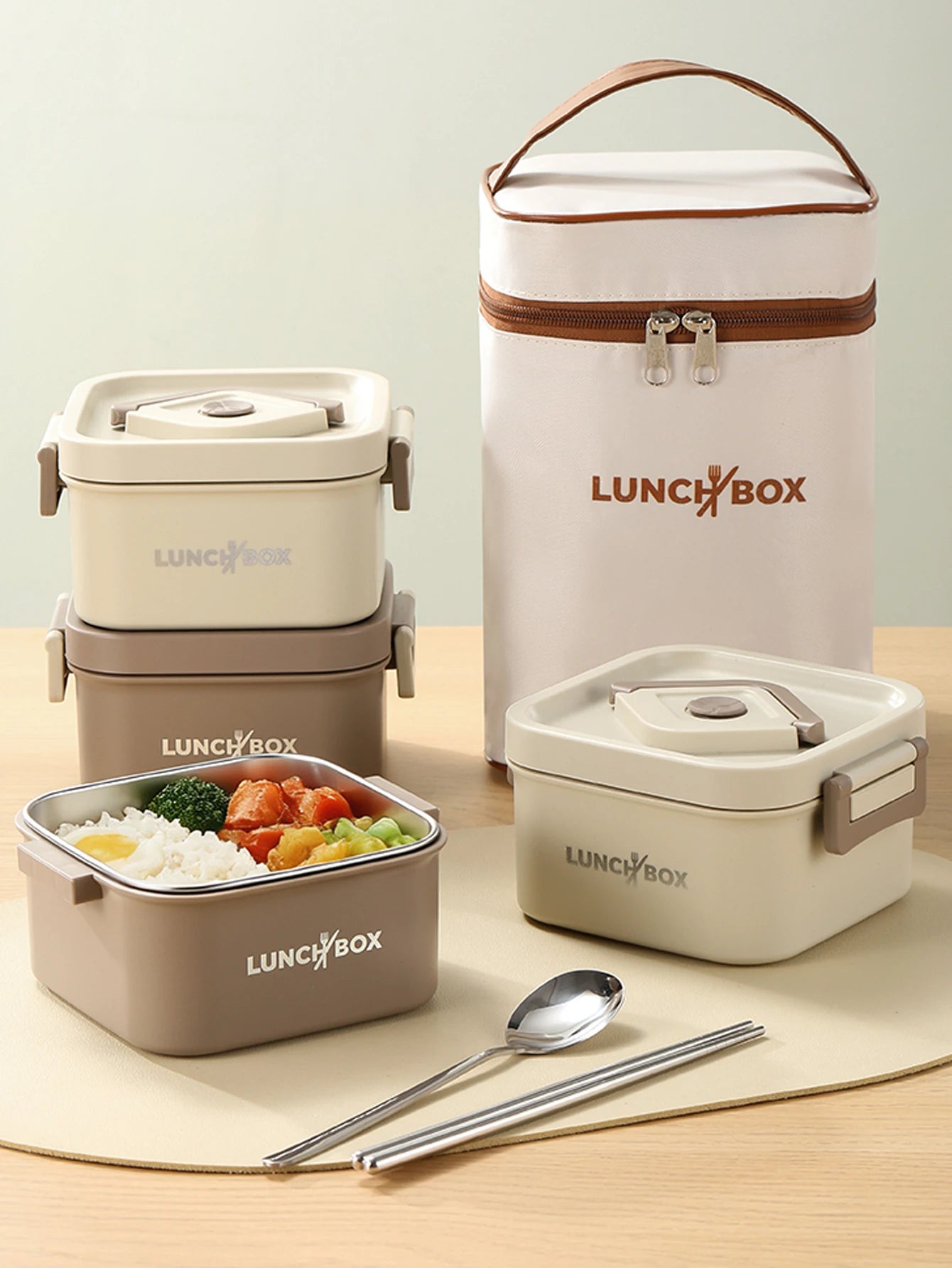 Set di Contenitori Bento Termici in Acciaio Inox