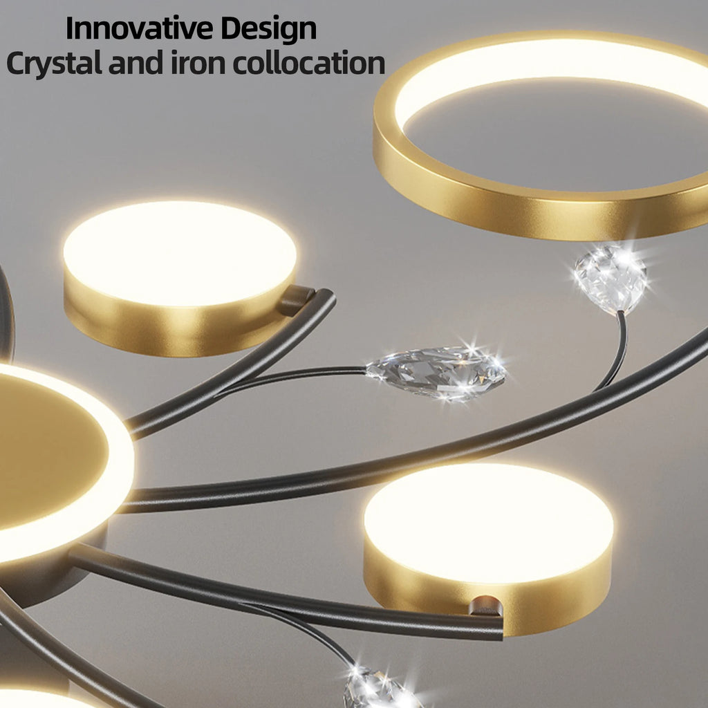 Lampadario di Lusso per Soffitto, Illuminazione Domestica, Decorazione in Cristallo, Lampada da Soffitto con – foto 5