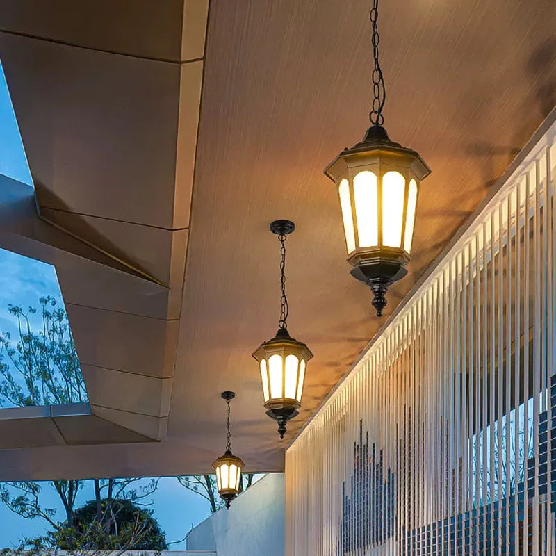 Lampadario da esterno impermeabile con attacco E27, nero – dettaglio 4