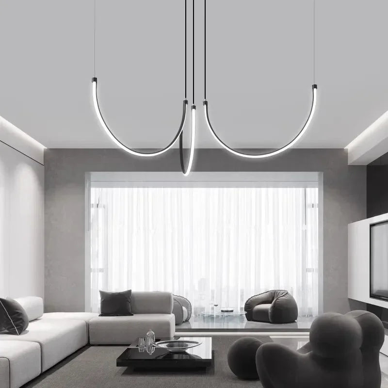 Lampadario a striscia curva a U, 63 o 78 W, luce calda – dettaglio 2