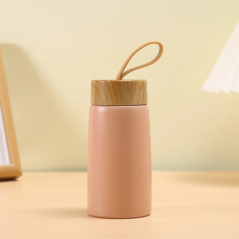 Borraccia termica in acciaio da 280 ml, effetto legno – dettaglio 3