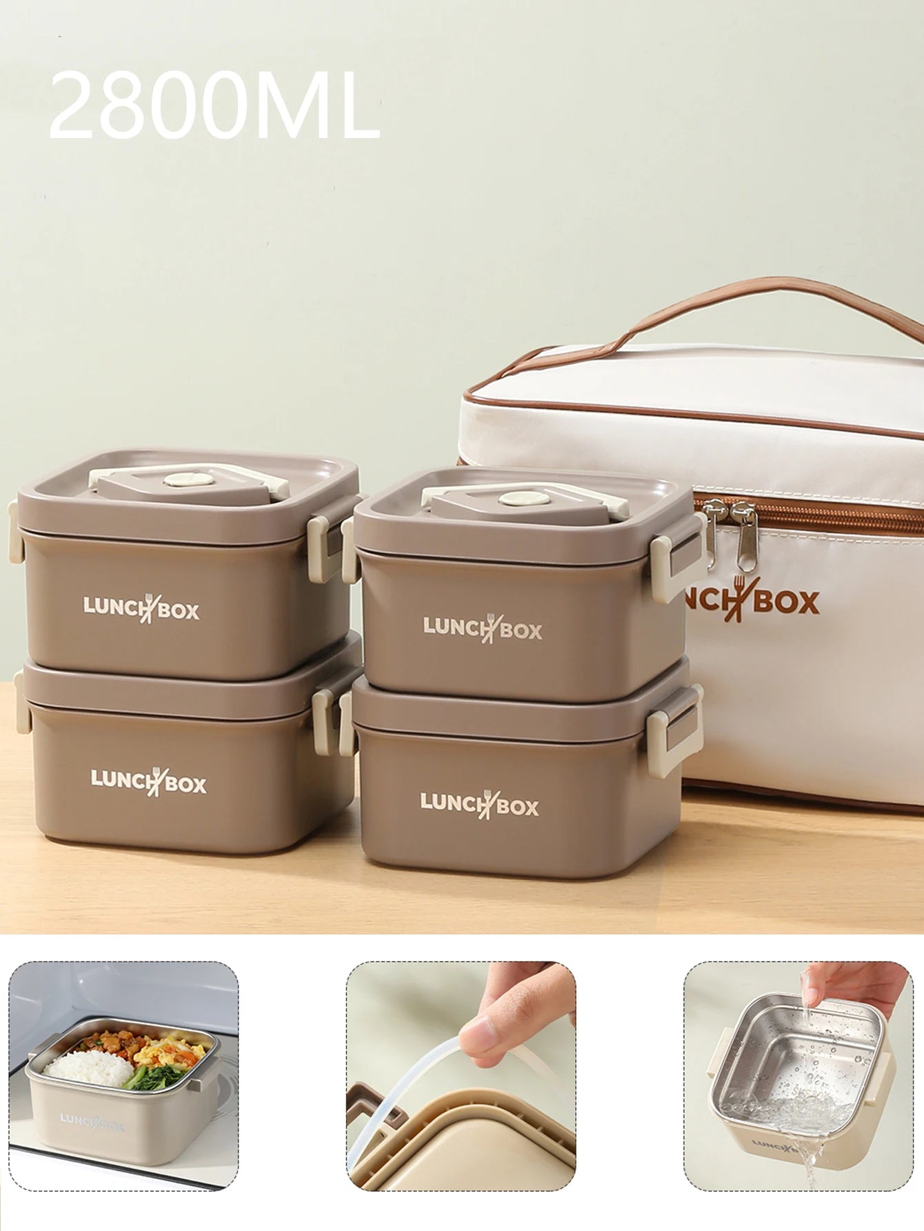 Set di Contenitori Bento Termici in Acciaio Inox – foto 12