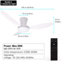Ventilatore da soffitto a 3 o 6 pale con luce LED e timer – dettaglio 6