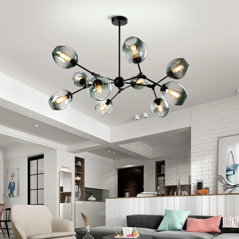 Lampadario con sfere in vetro colorato, da 1 a 12 luci – dettaglio 4