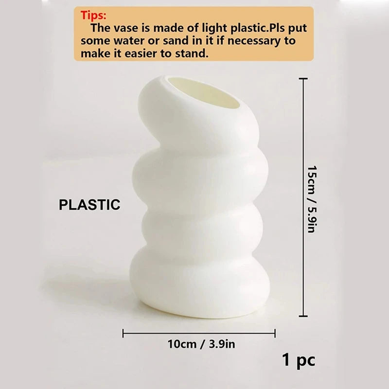 Vaso a spirale bianco in plastica per composizioni floreali – dettaglio 5