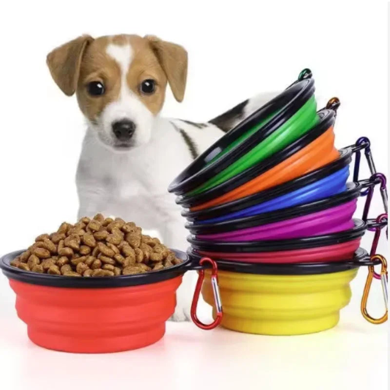Ciotola pieghevole in silicone per cani e gatti, 350-1000 ml