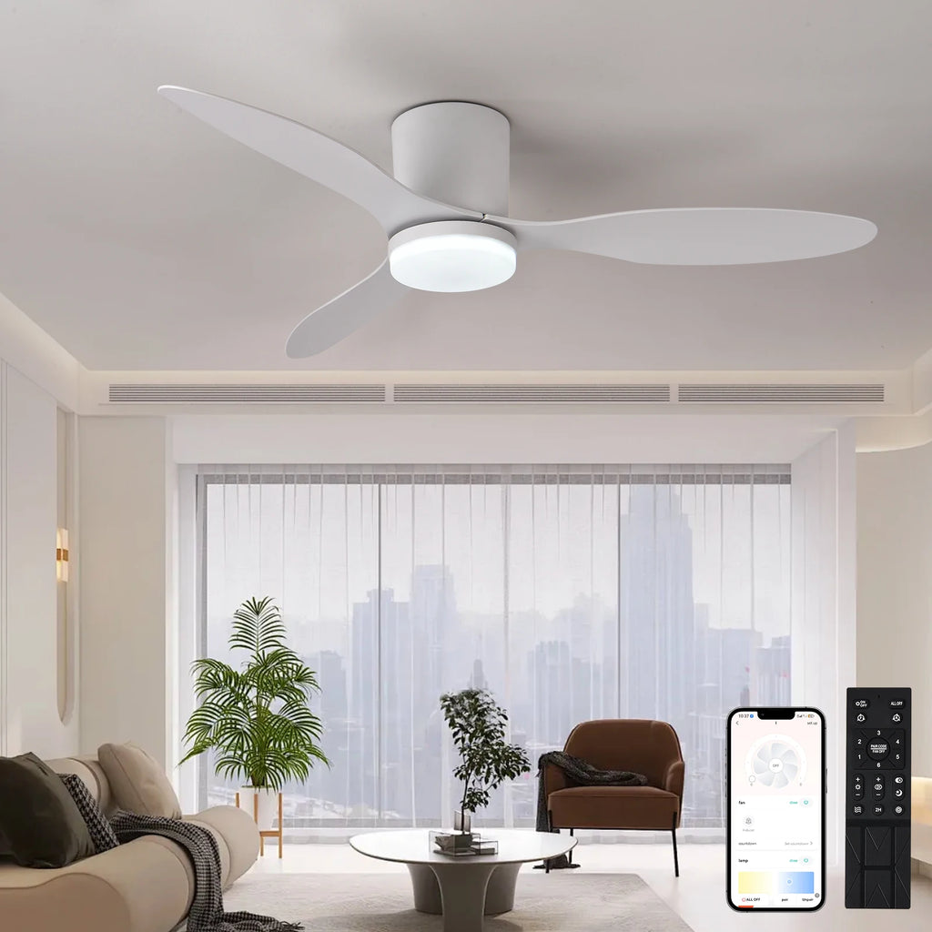 Ventilatore da soffitto motore DC a profilo basso, senza luce – dettaglio 1