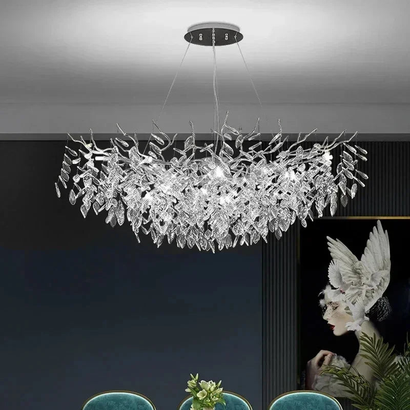 Lampadario moderno di lusso a soffitto in cristallo Lampada a sospensione a led Sala da pranzo Soggiorno – foto 2