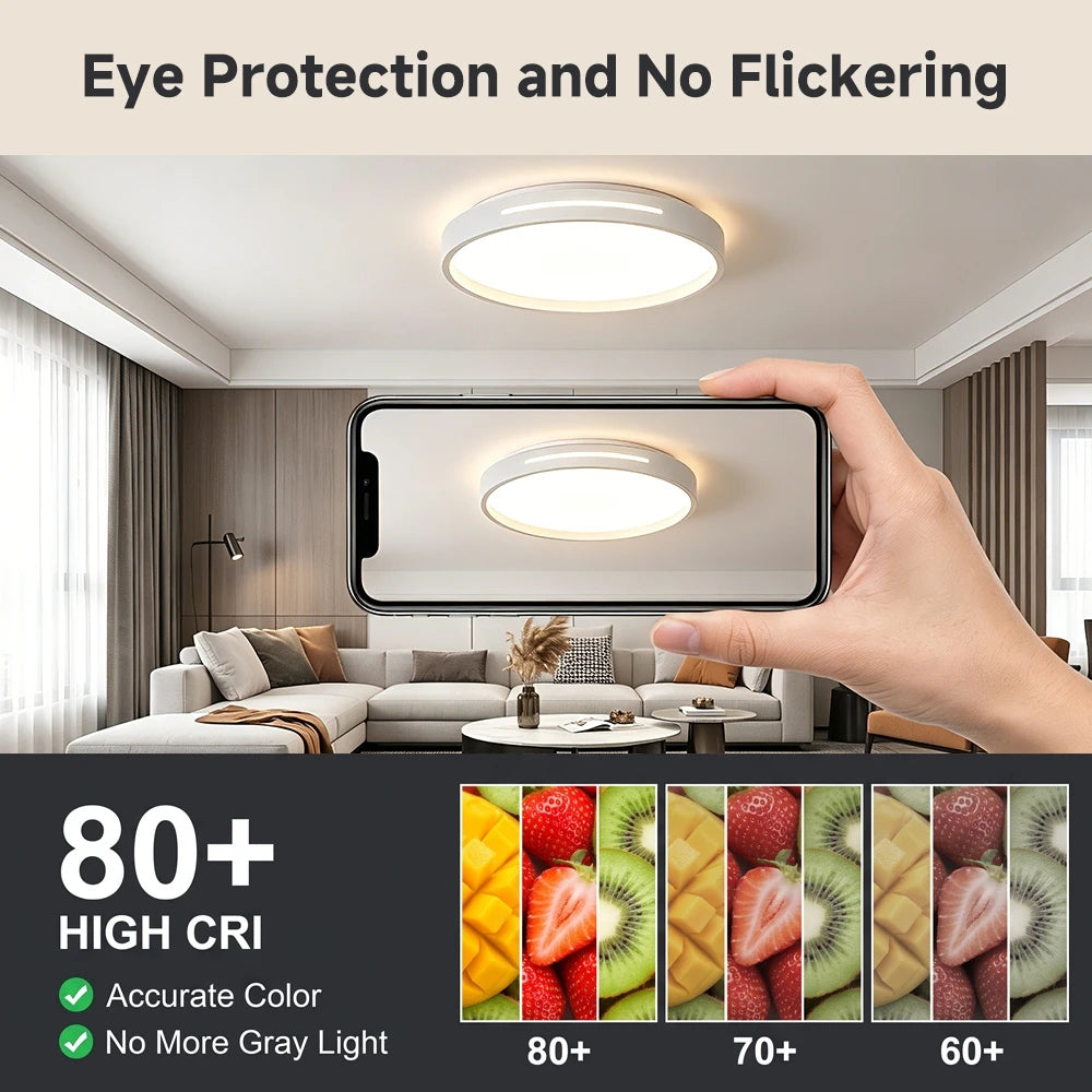 Lampada da soffitto moderna con telecomando, luce da soffitto per l'arredamento della casa, per soggiorno – foto 5