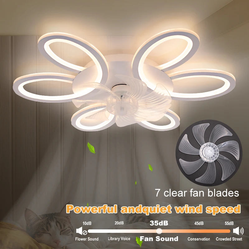 Ventilatore da soffitto con luci Telecomando da 25,83 pollici APP Lampada da ventilatore a LED intelligente – foto 2